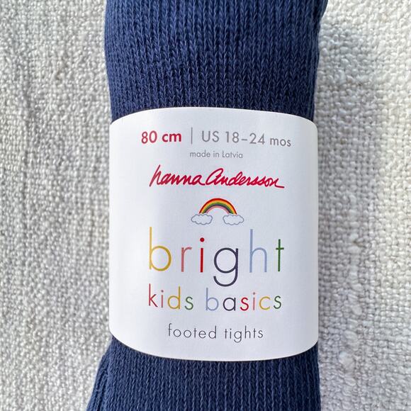 NWT Hanna Andersson Ribbed Navy Blue Tights 18-24mo - Picture 2 of 3